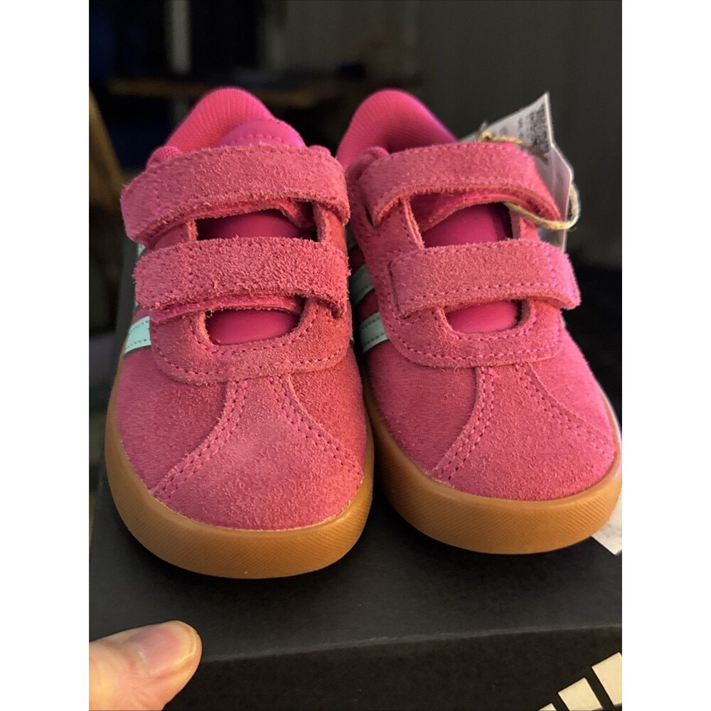 Adidas VL Court 3.0 CF I Sortswear Pink/White Size 6K Pink New READ Hook & Loop